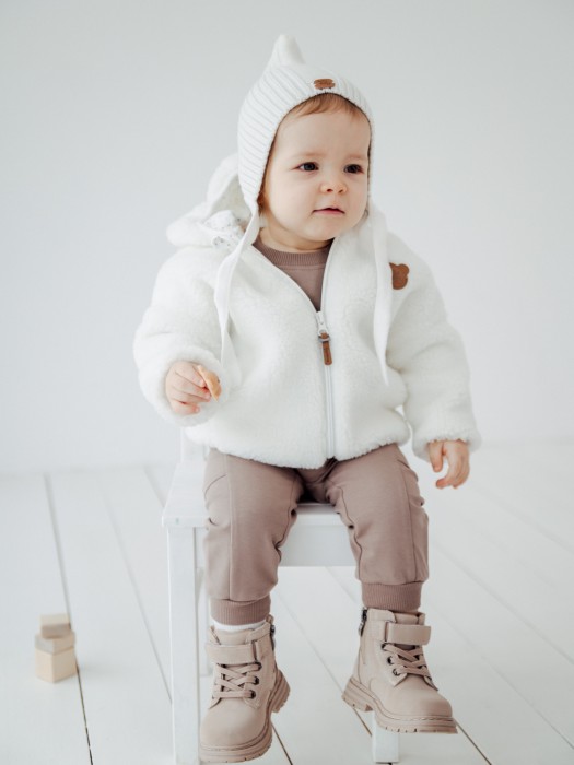 куртка меховая "молоко" 0+ от 1 до 3 лет с изнаночной стороны