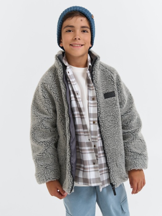 куртка меховая "серый меланж" 7+ из меха спереди