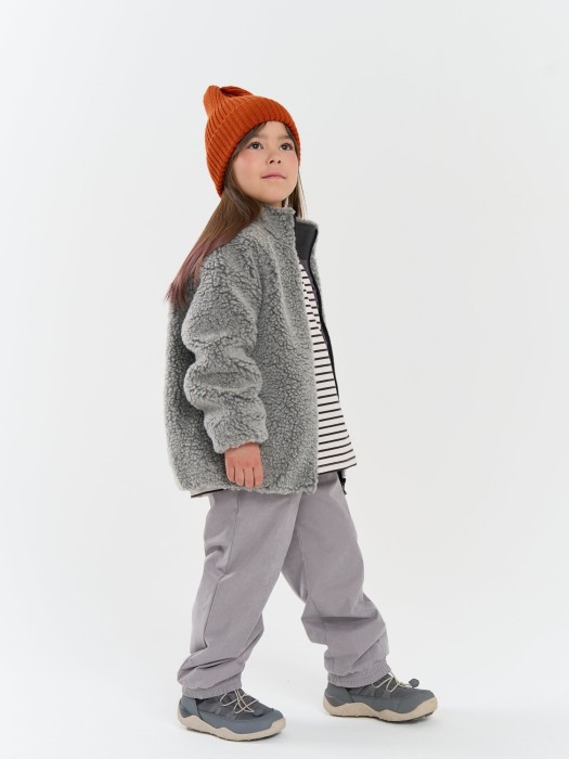 куртка меховая "серый меланж" от 1 до 3 лет с изнаночной стороны