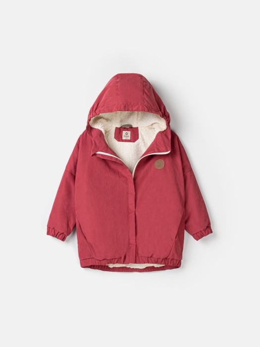 куртка оверсайз на меху "клюква" фотография