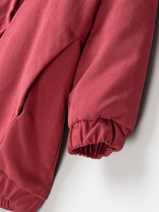 куртка оверсайз на меху "клюква" из россии вид сбоку