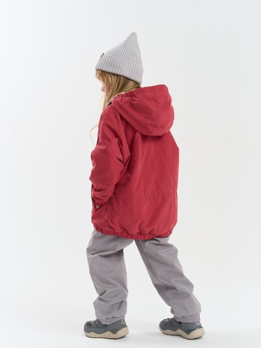 куртка оверсайз на меху "клюква" из проверенных материалов спереди