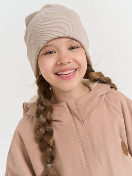 куртка оверсайз на меху "латте" из россии вид сбоку