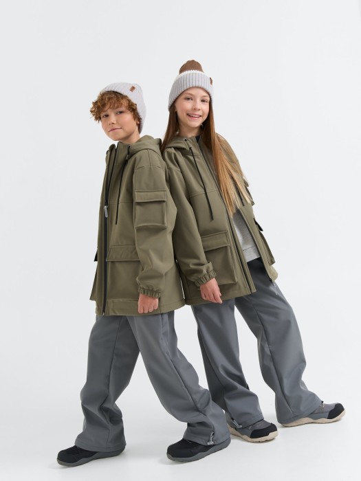 куртка softshell демисезонная "хаки" 7+ из проверенных материалов спереди