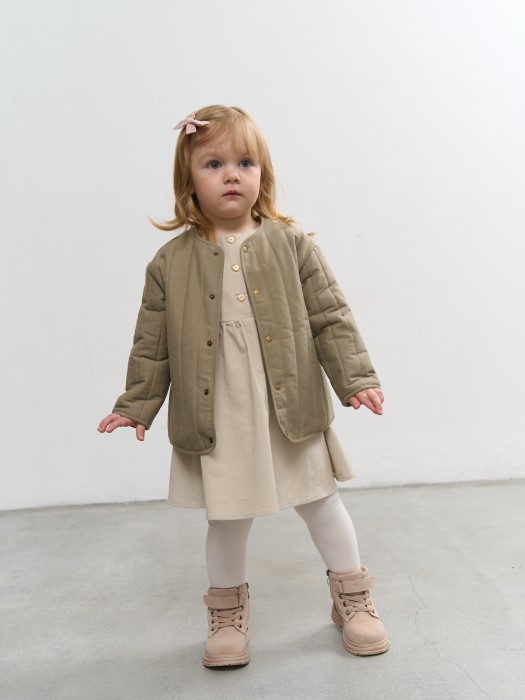 куртка стеганая на кнопках "олива" 0+ фотография
