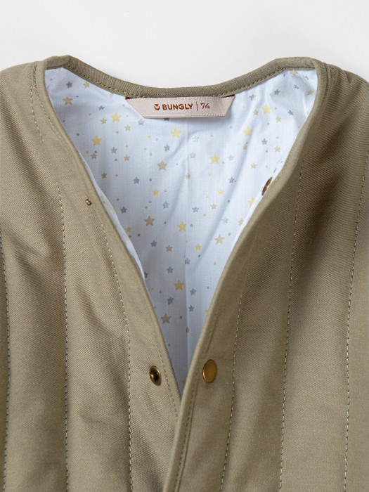 куртка стеганая на кнопках "олива" 0+ из россии вид сбоку