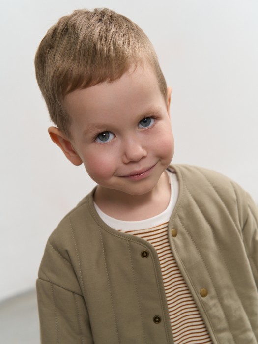 куртка стеганая на кнопках "олива" 0+ из проверенных материалов спереди