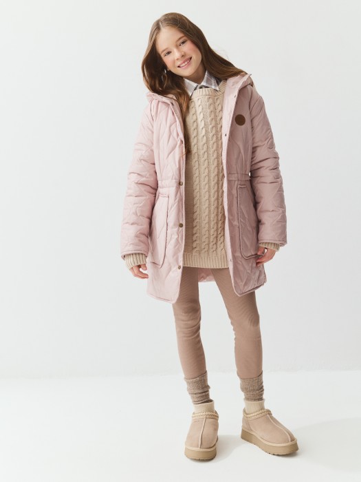 куртка стеганая "пудра" 7+ из россии вид сбоку