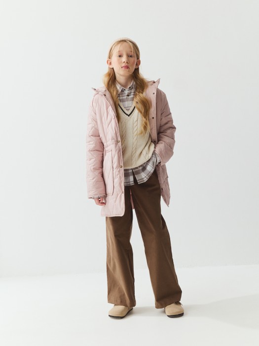 куртка стеганая "пудра" 7+ из проверенных материалов спереди