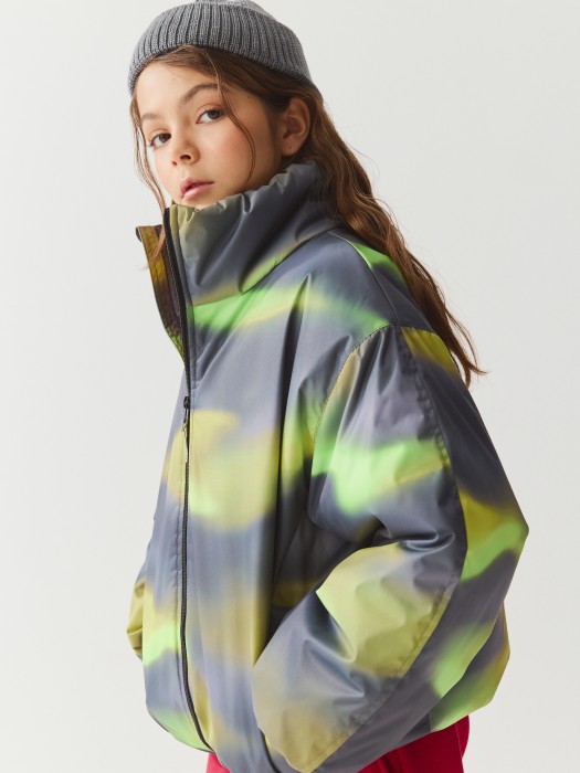 куртка укороченная "северное сияние" 7+ от 8 до 12 лет с изнаночной стороны