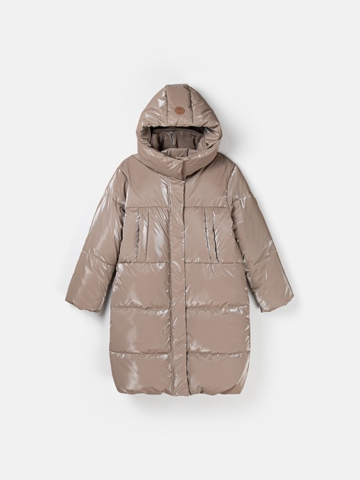 куртка зимняя дутая "кокос" удлиненная 7+ от бренда bungly вид слева