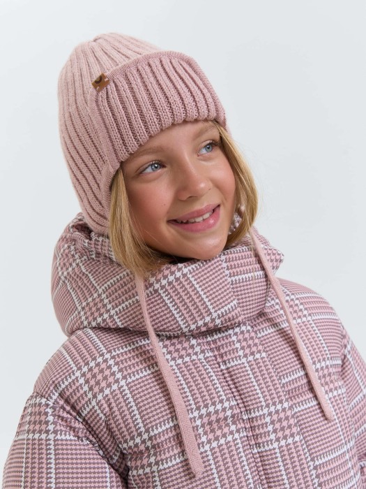 куртка зимняя дутая "розовая" 7+ из россии вид сбоку