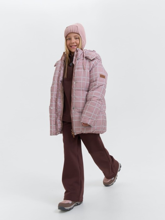 куртка зимняя дутая "розовая" 7+ из проверенных материалов спереди