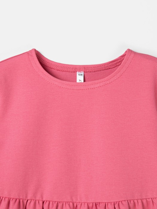 лонгсив с баской "пепельная роза" от бренда bungly вид слева