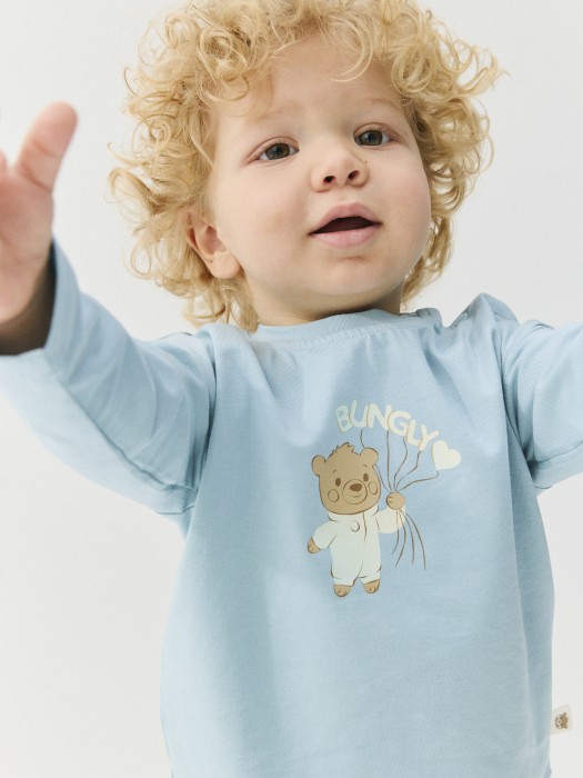 лонгслив "аква с мишкой" с принтом 0+ фотография