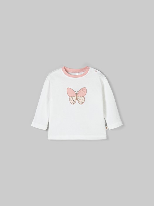 лонгслив "бабочка" с принтом 0+ от бренда bungly вид слева