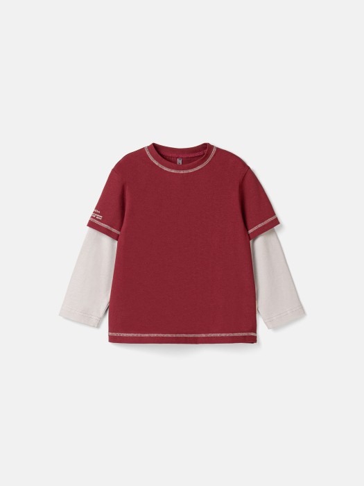 лонгслив "будь рядом" с контрастными рукавами от бренда bungly вид слева