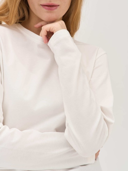 лонгслив из 100% хлопка "молоко" женский по цене 2152 руб вид справа