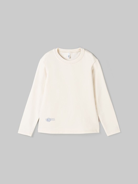 лонгслив из футера "лён" с принтом 7+ фотография