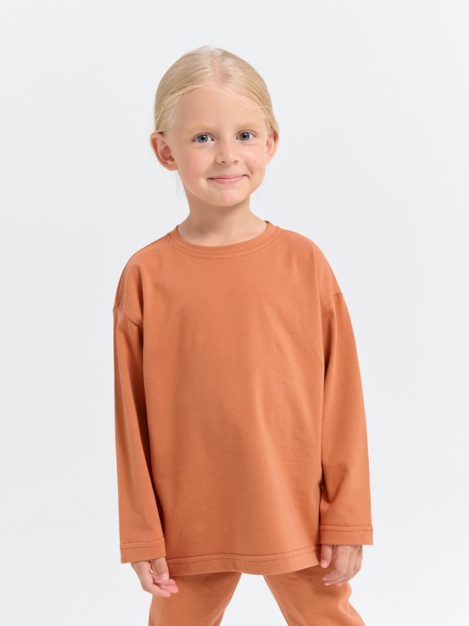 лонгслив "карамель" от бренда bungly вид слева