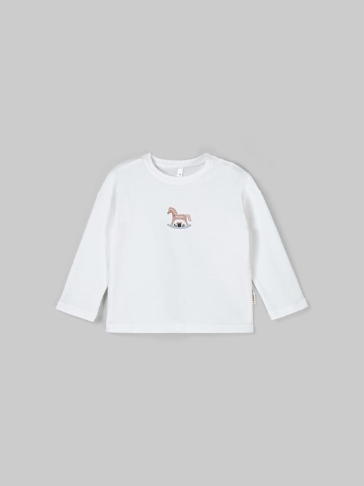 лонгслив "лошадка" 0+ от бренда bungly вид слева