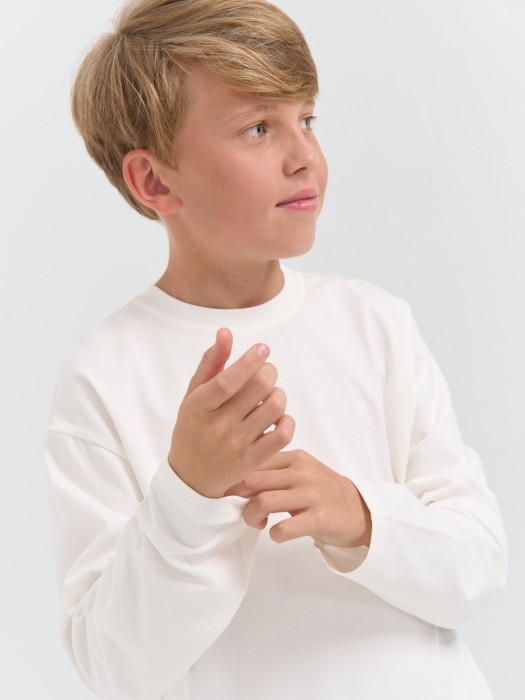 лонгслив "молоко" 7+ от 8 до 12 лет с изнаночной стороны