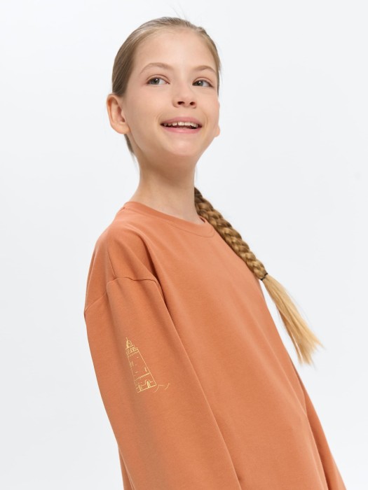 лонгслив оверсайз "карамель" 7+ по цене 1259 руб вид справа