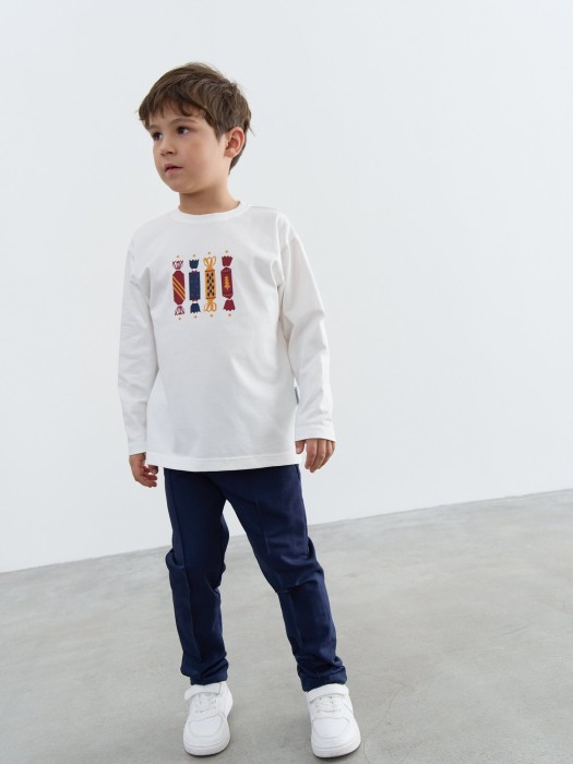 лонгслив "пломбир" с принтом от бренда bungly вид слева