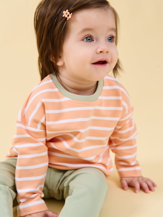 лонгслив "полоска коралл" 0+ по цене 1199 руб вид справа