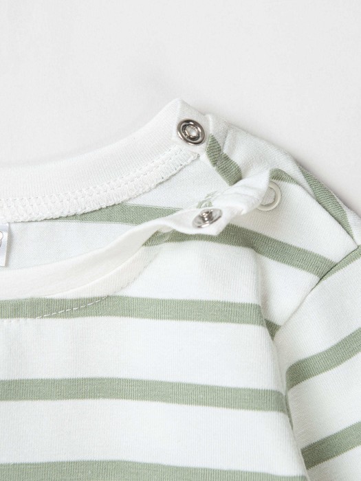 лонгслив "полоска олива" 0+ по цене 1019 руб вид справа