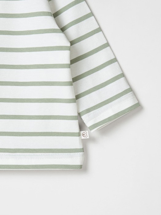 лонгслив "полоска олива" 0+ из россии вид сбоку