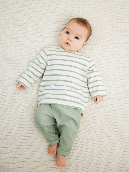лонгслив "полоска олива" 0+ из проверенных материалов спереди