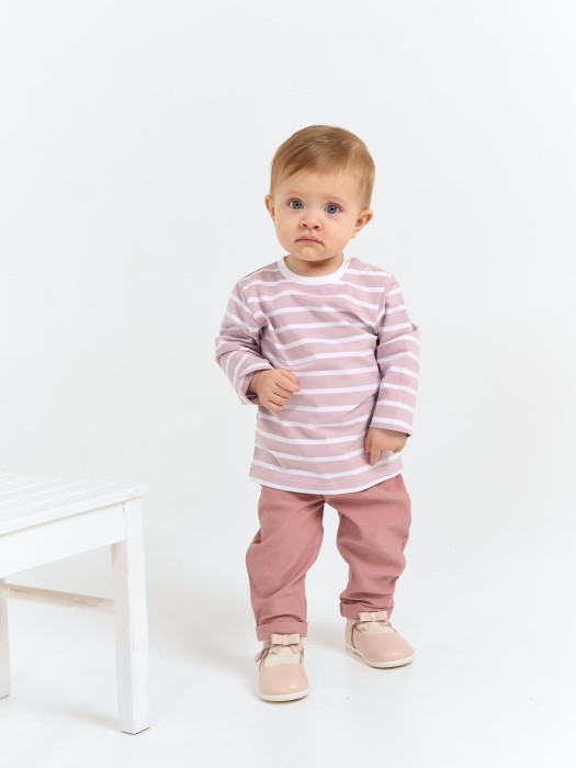 лонгслив "полоска пепельная роза" 0+ из россии вид сбоку