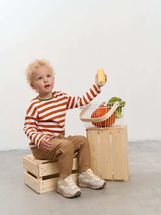 лонгслив "полоска терракот" 0+ из россии вид сбоку