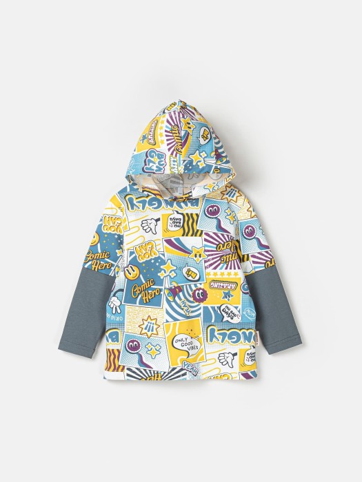 лонгслив с капюшоном "comic hero" фотография