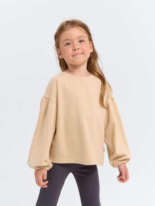 лонгслив с объемными рукавами "крем-брюле" от бренда bungly вид слева