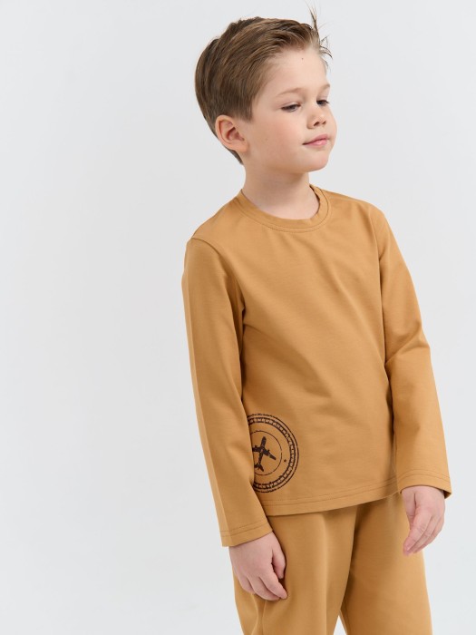 лонгслив "штрудель" с принтом от бренда bungly вид слева