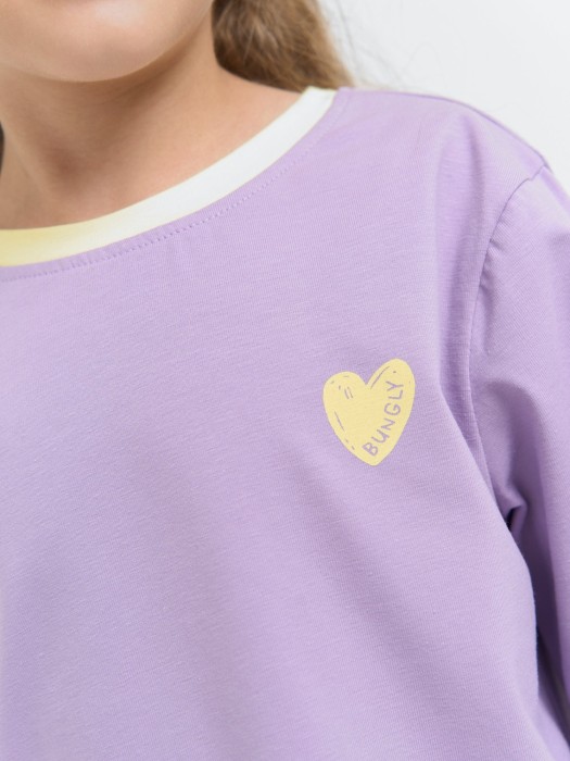 лонгслив "сирень" с контрастной отделкой от бренда bungly вид слева