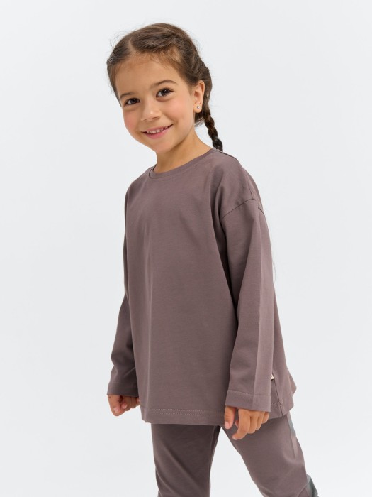 лонгслив "темный шоколад" из проверенных материалов спереди