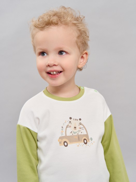 лонгслив "тигренок" с принтом 0+ из россии вид сбоку