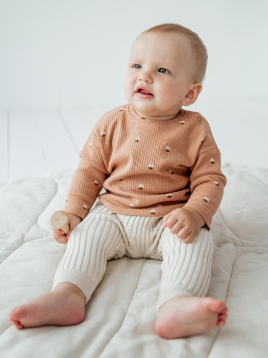 лонгслив в рубчик "кораблики" 0+ фотография