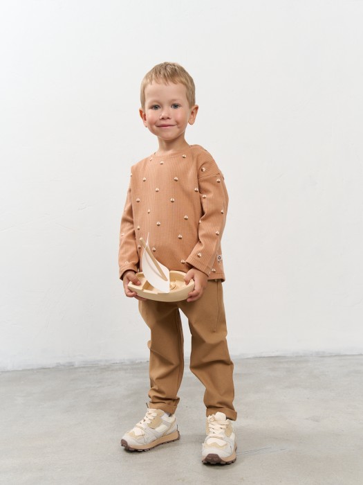 лонгслив в рубчик "кораблики" 0+ из россии вид сбоку