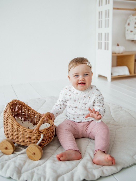 лонгслив в рубчик "розы" 0+ по цене 1039 руб вид справа