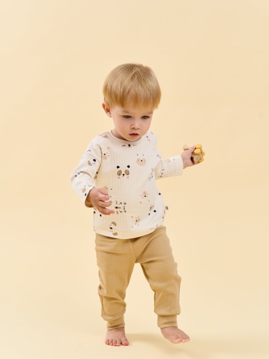 лонгслив "веселые мордашки" 0+ из проверенных материалов спереди