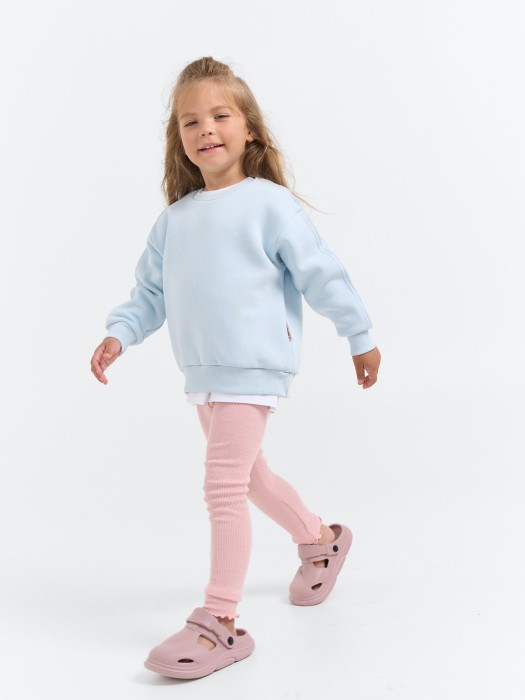 лосины с волнистым краем "чайная роза" с начесом из россии вид сбоку