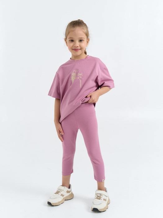 лосины укороченные "орхидея" от бренда bungly вид слева