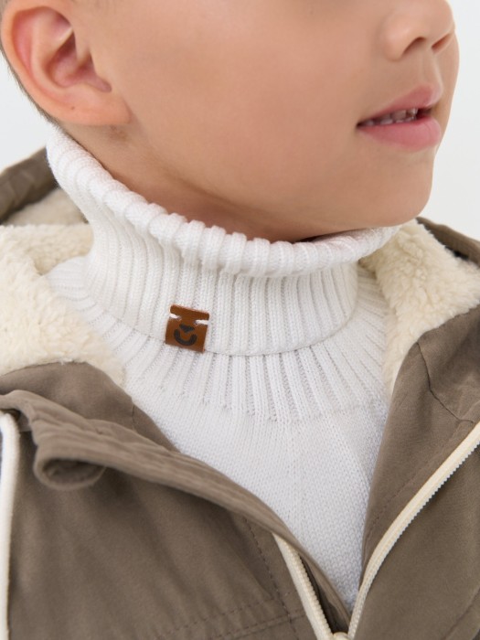 манишка хлопковая "молоко" от бренда bungly вид слева