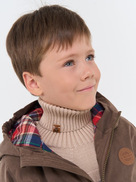 манишка хлопковая "нюд" от бренда bungly вид слева