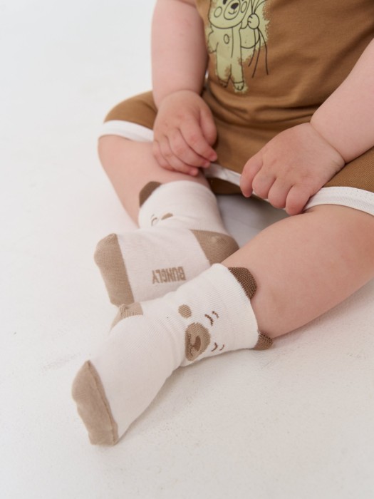 носки "бангли мишка" 0+ от бренда bungly вид слева