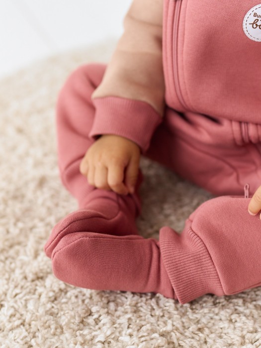 носочки из футера "пепельная роза" 0+ от бренда bungly вид слева